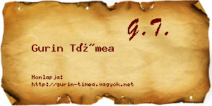 Gurin Tímea névjegykártya